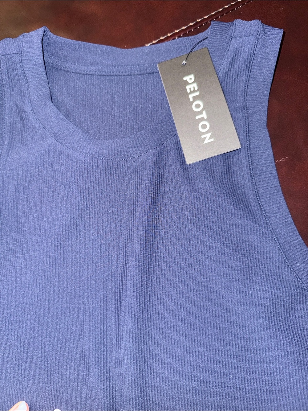 Peloton Deep Blue Ribbed Racerback Tank - Picture 4 of 9
